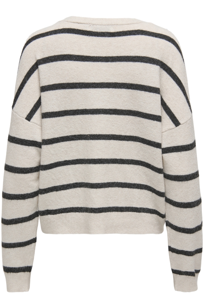 ONLRICA LIFE L/S V-NECK CARDIGAN KN 15340017 BIRCH/BLACK